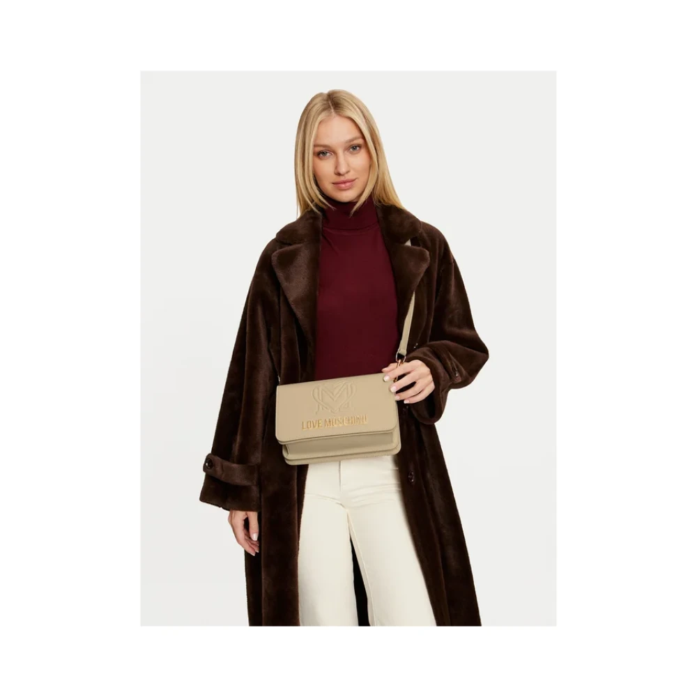 Love Moschino Stijlvolle Schoudertas Groot Beige Dames