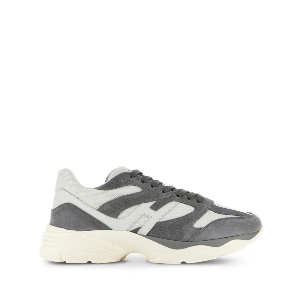 Hogan Sneakers Panelled Design Logo-Debossed Heren Schoenen Blauw