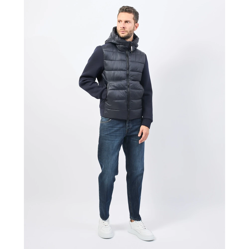 Invicta Blauwe gewatteerde jas met softshell Blue Heren