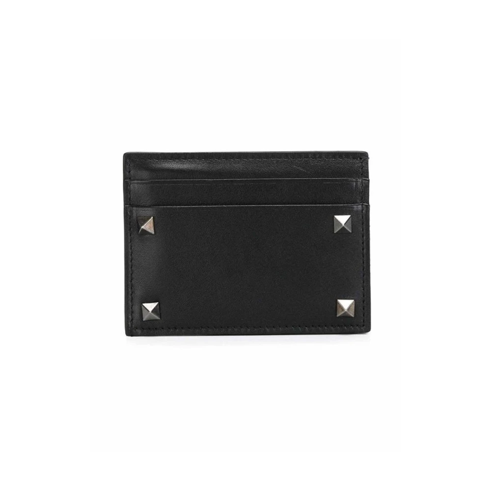 Valentino Garavani Zwarte Portemonnee met Rockstud Versiering Black Heren
