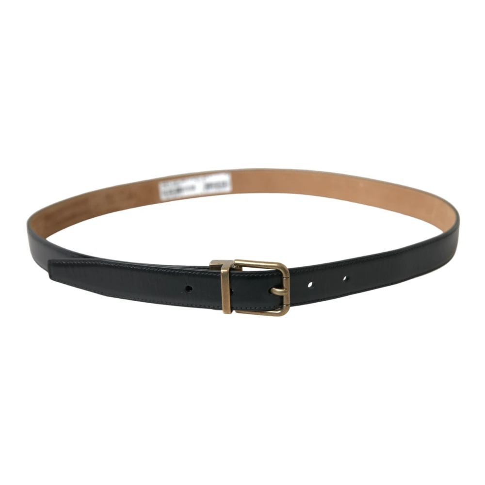 Dolce & Gabbana Elegante zwarte leren riem Black Heren