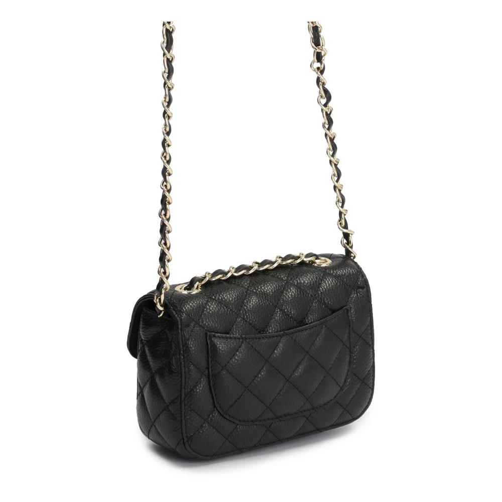 Kazar Gevoerde kleine leren tas met een ketting Black Dames