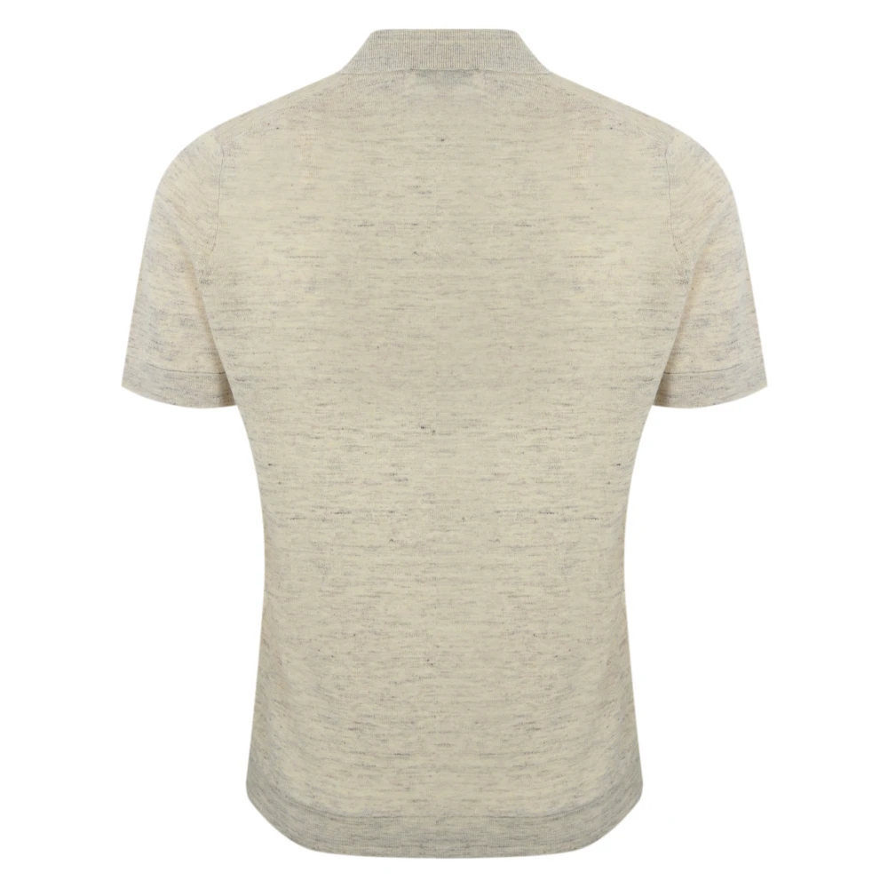 BRUNELLO CUCINELLI Linnen en katoenen poloshirts Beige Heren