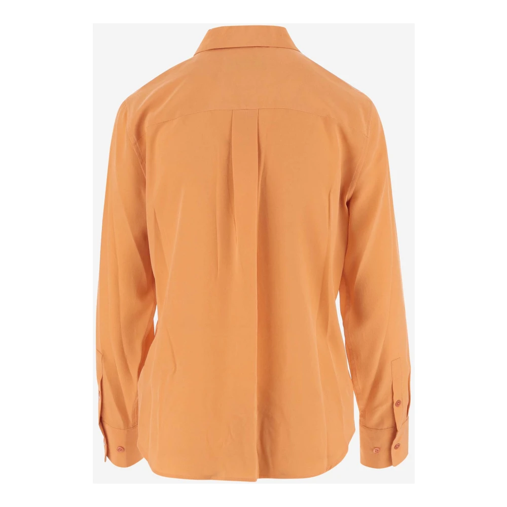 Equipment Luxe Zijden Oranje Overhemd Orange Dames