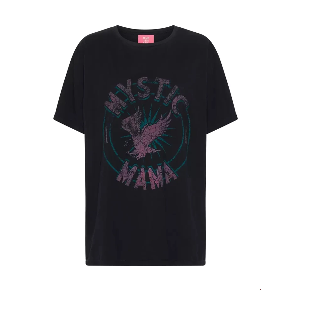One Teaspoon Zwarte Mystic Mama T-shirt Black Dames
