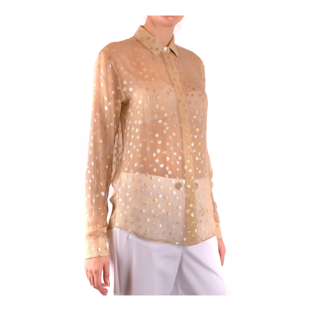 Saint Laurent Casual Katoenen Overhemd Beige Dames