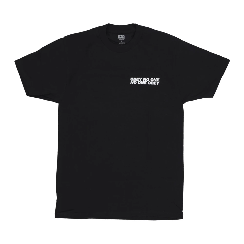Obey Zwarte Tee met Screen Printing Black Heren