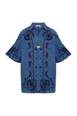Aster Embroidered Denim Dress