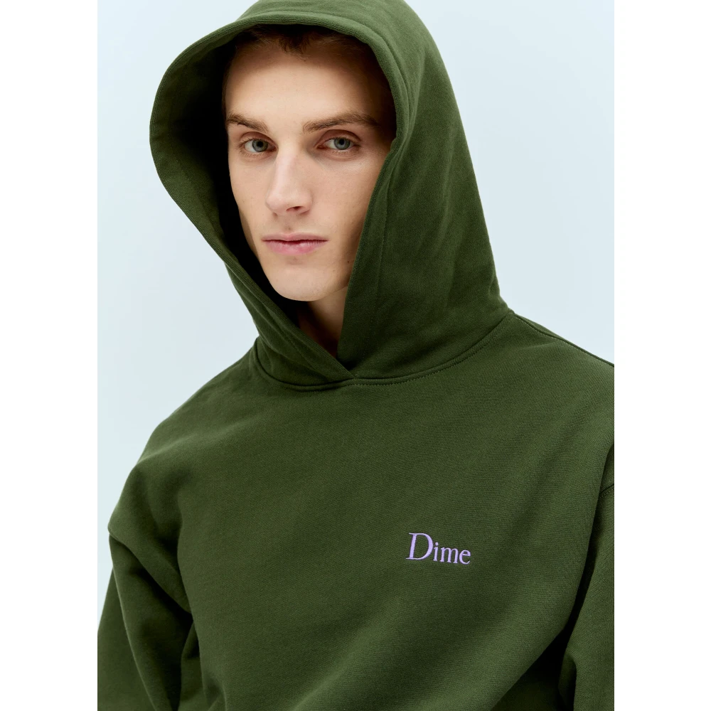 Dime Mtl Logo Hoodie van Katoenfleece Green Heren