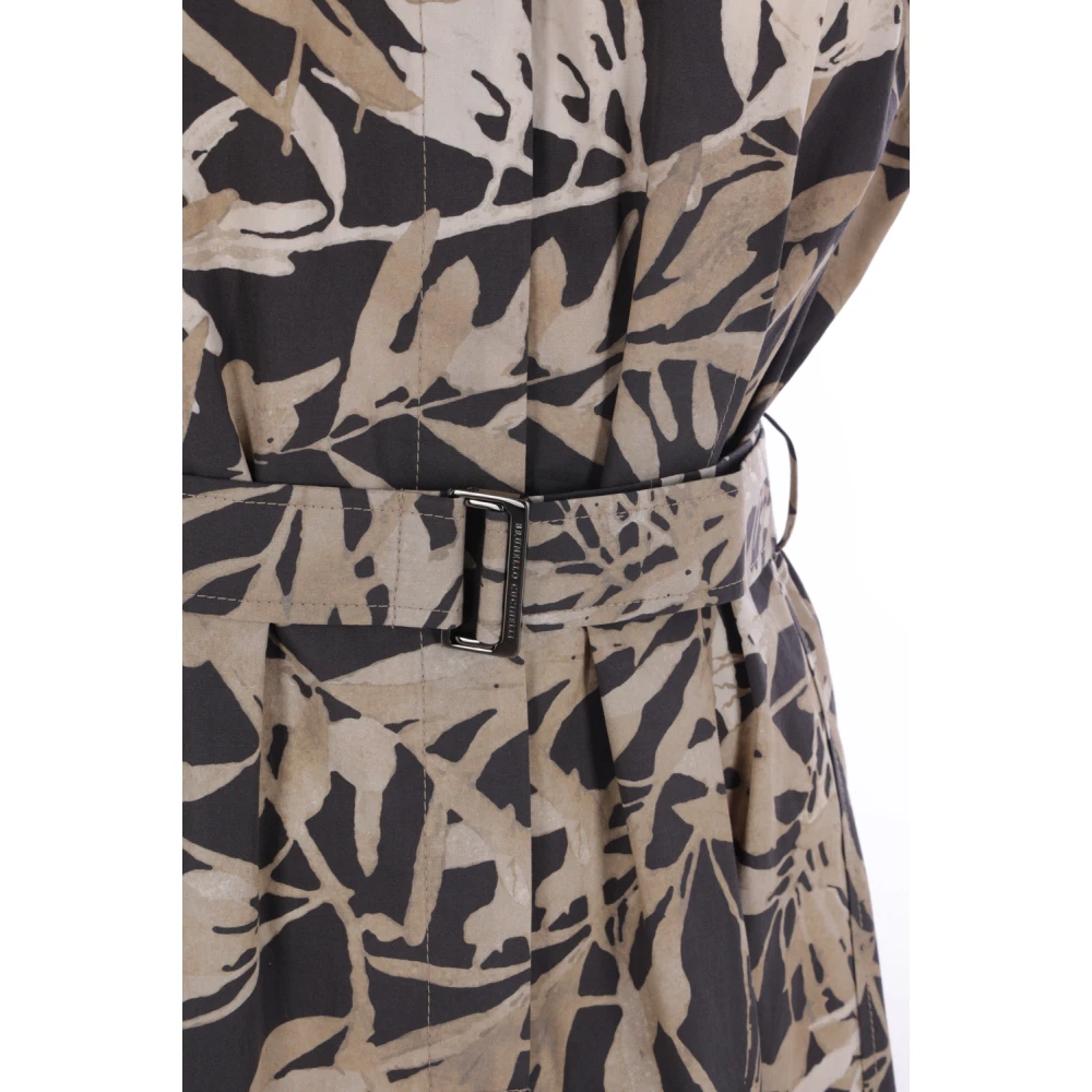 BRUNELLO CUCINELLI Grafische Print Katoenen Jurk Multicolor Dames