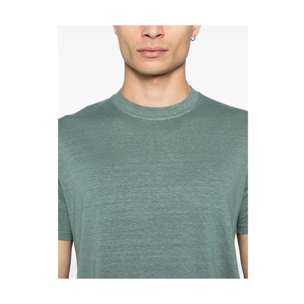Fedeli Groene Crew Neck T-shirt Green Heren