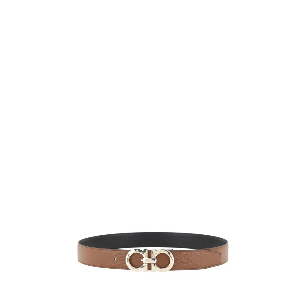 Salvatore Ferragamo Omkeerbare leren riem Gancini Brown Heren