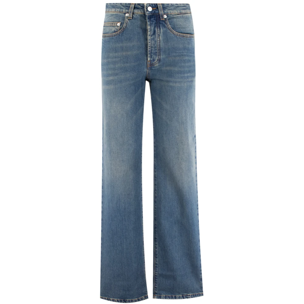 Fabiana Filippi Vintage Wash High-Waisted Straight Jeans Blue Dames