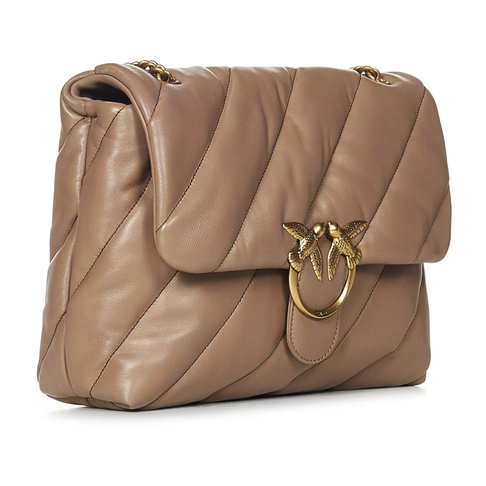 pinko Gewatteerde Beige Schoudertas Beige Dames