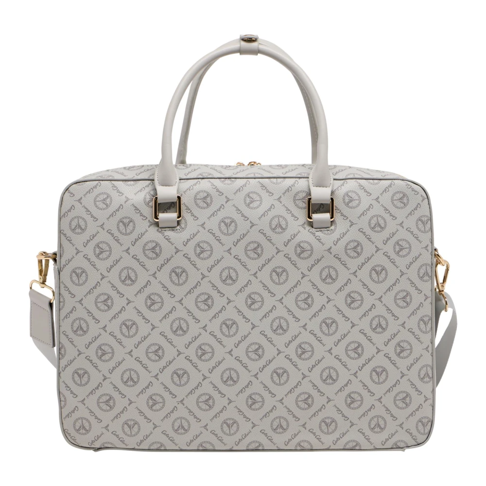 carlo colucci Elegante Business Tas met Logoprint Gray Heren