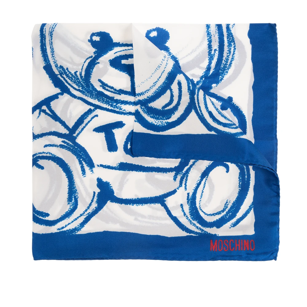 Moschino Silk pocket square Blue Heren
