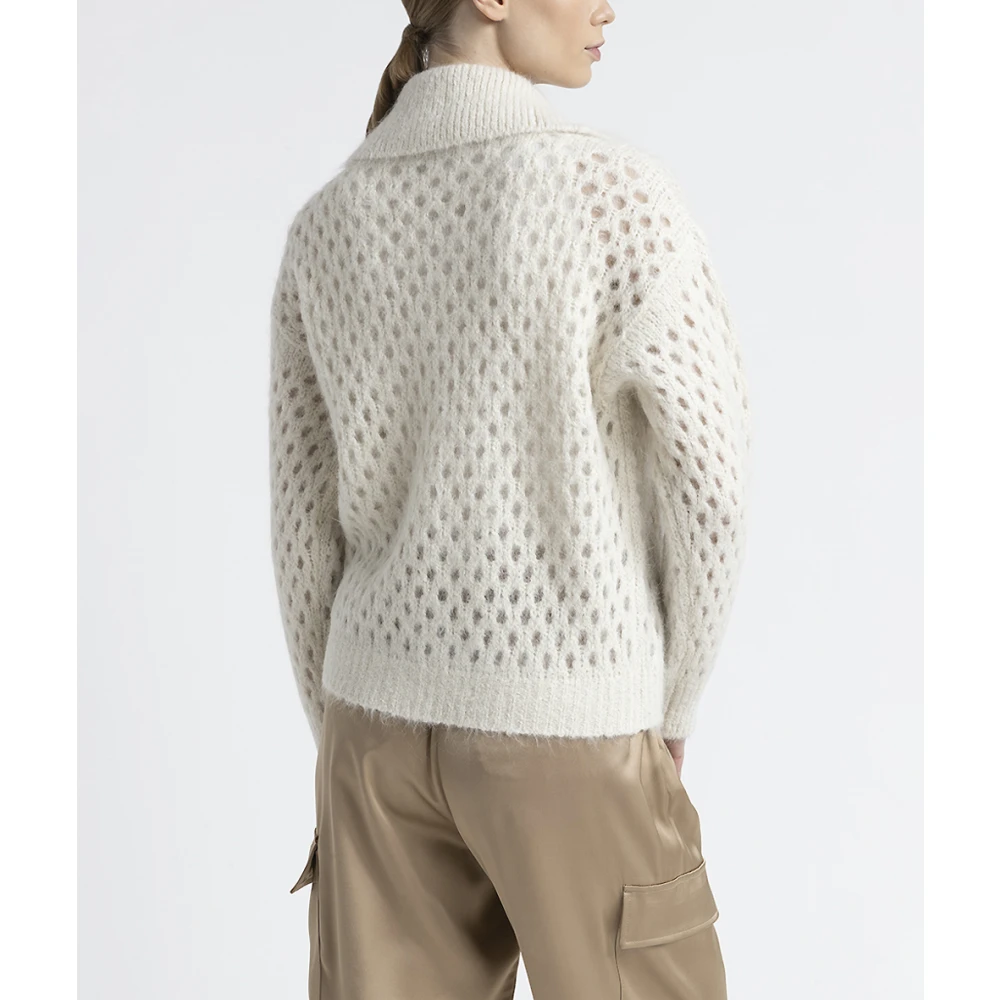 PESERICO Alpaca en mohair ritsvest Beige Dames