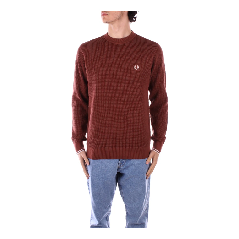 Fred Perry Logo Front Sweaters Brown Heren