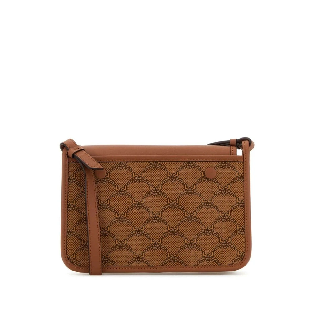 MCM Cognac Bruine Canvas Schoudertas Brown Dames