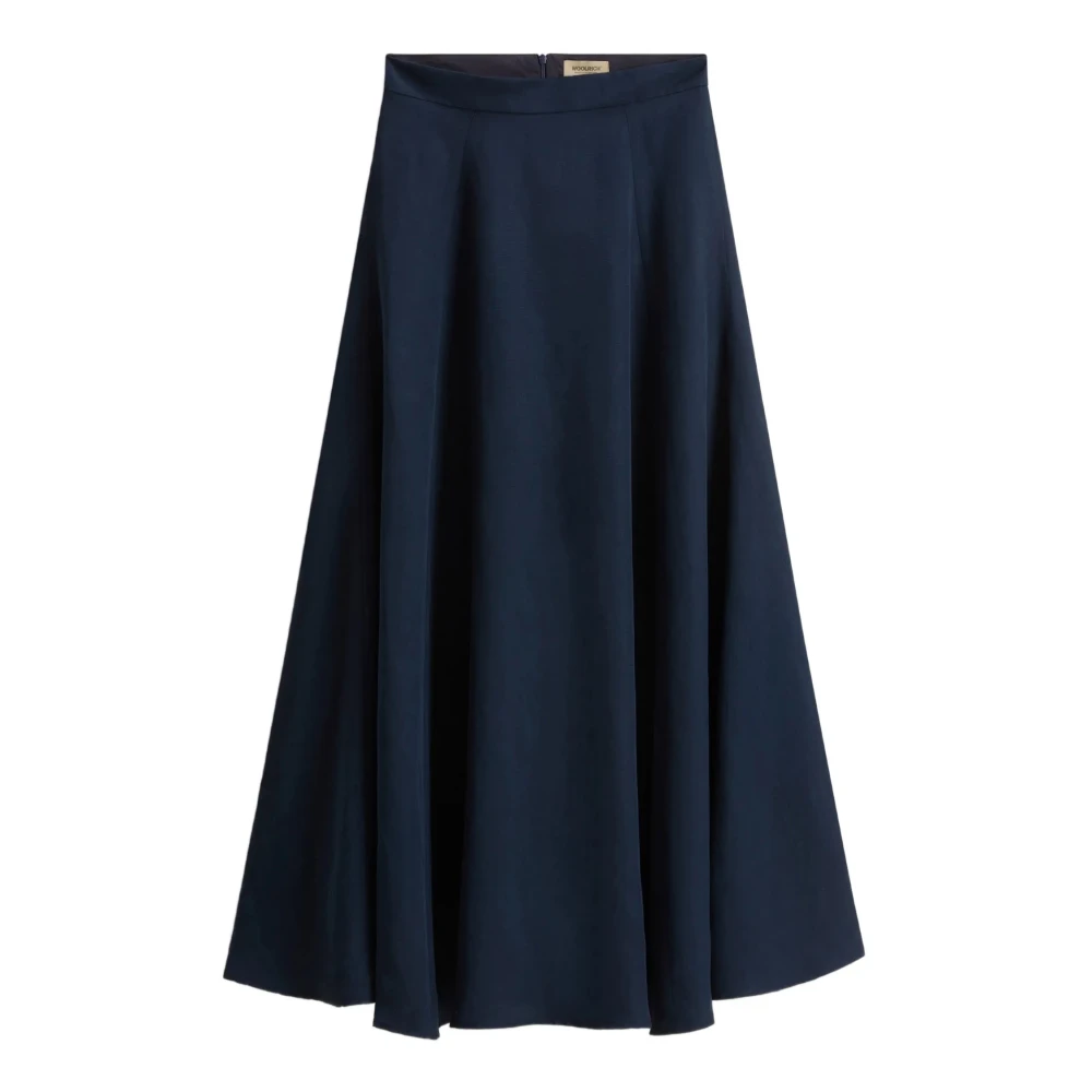 Woolrich Blue Lyocell Linen Long Skirt - Female - Maxi Skirts - Xs - Skirts
