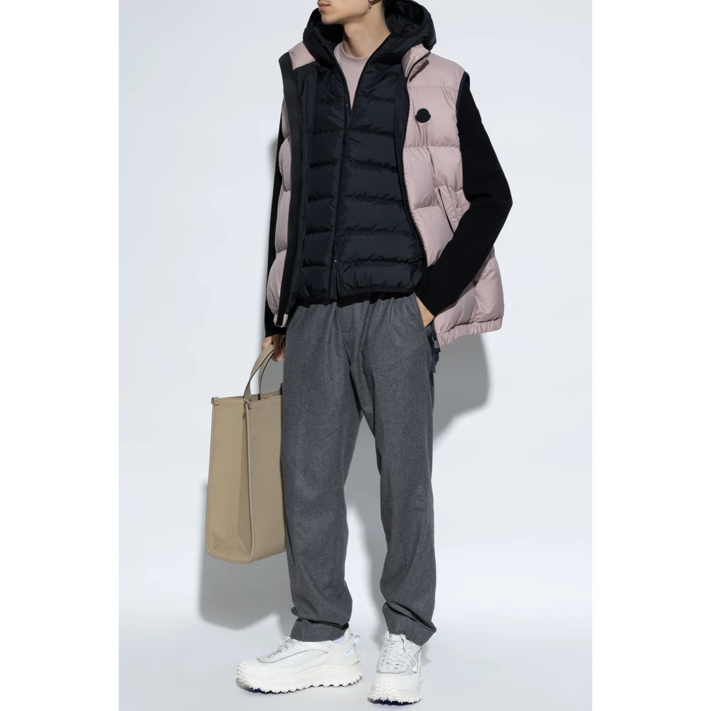 Moncler Cardigan met gewatteerde voorkant Black Heren