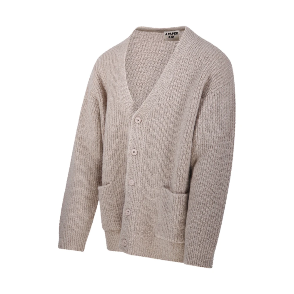 A Paper Kid Zand Cardigan voor stijlvolle uitstraling Pink Heren