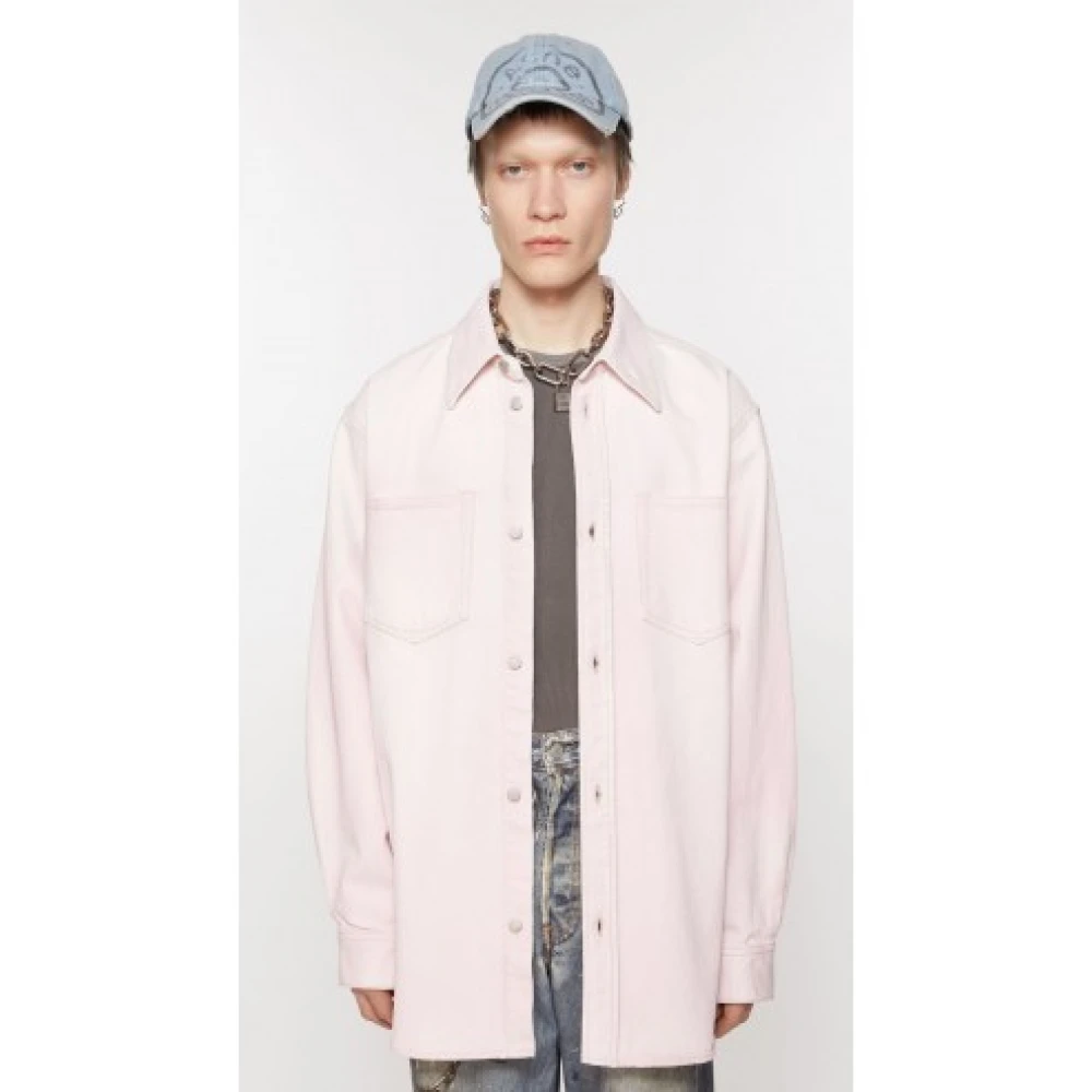 Acne Studios Denim Roze Button-Up Shirt Unisex Pink Heren