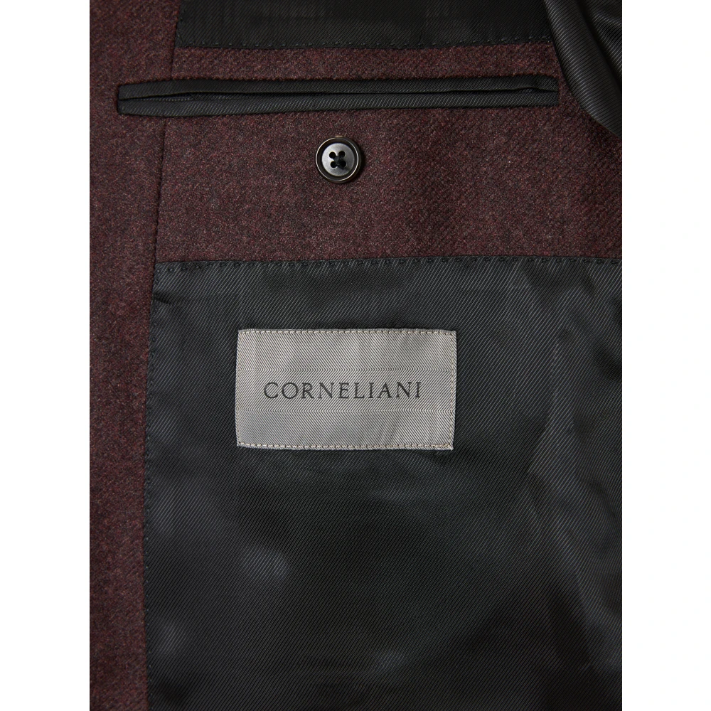 Corneliani Wol Kasjmier Jas Drop 7 Purple Heren