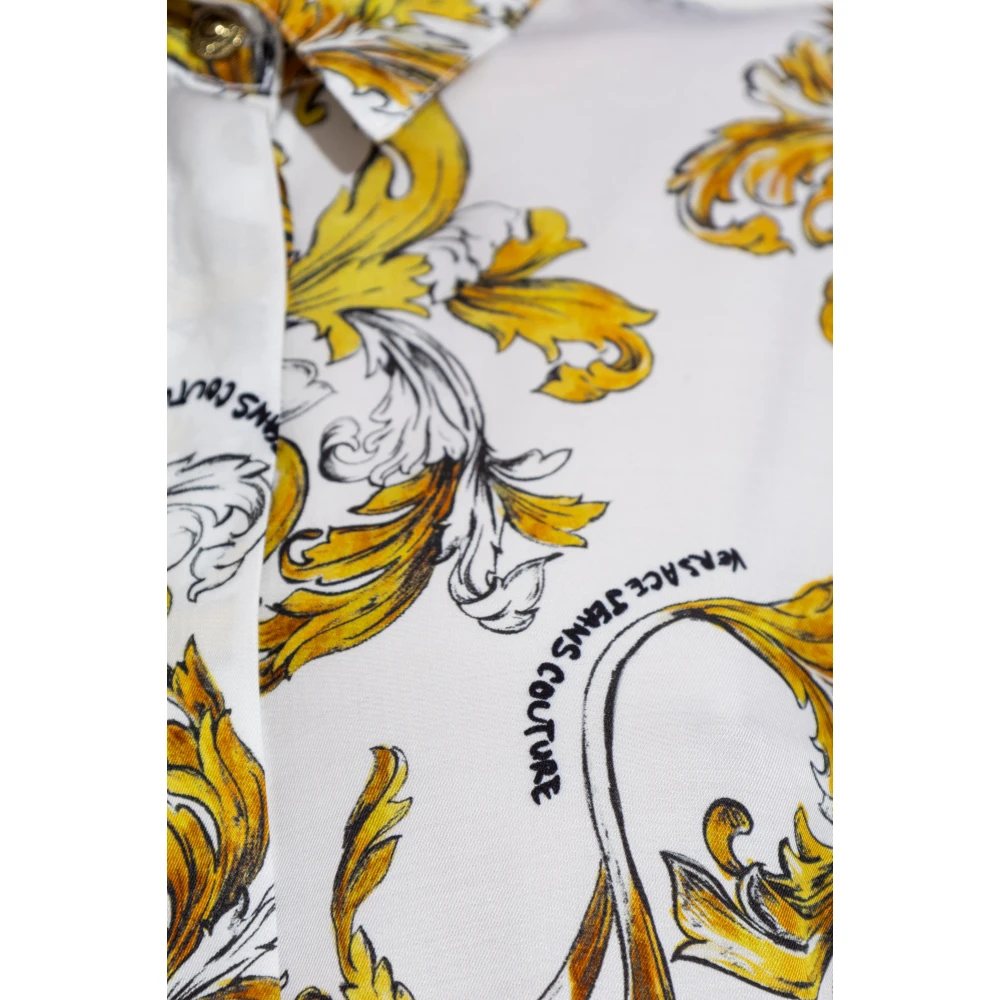 Versace Jeans Couture Shirt met Outline Barocco print White Dames