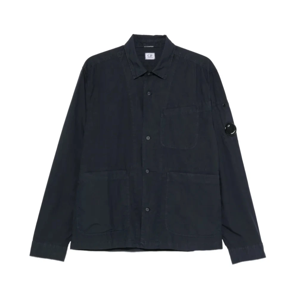 C.p. Company Overshirt In Popeline - Male - Casual Shirts - Blue - 2XL - Shirts