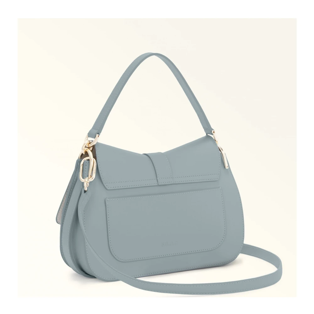 Furla Leren handtas in wolkkleur met Arco-gesp Gray Dames
