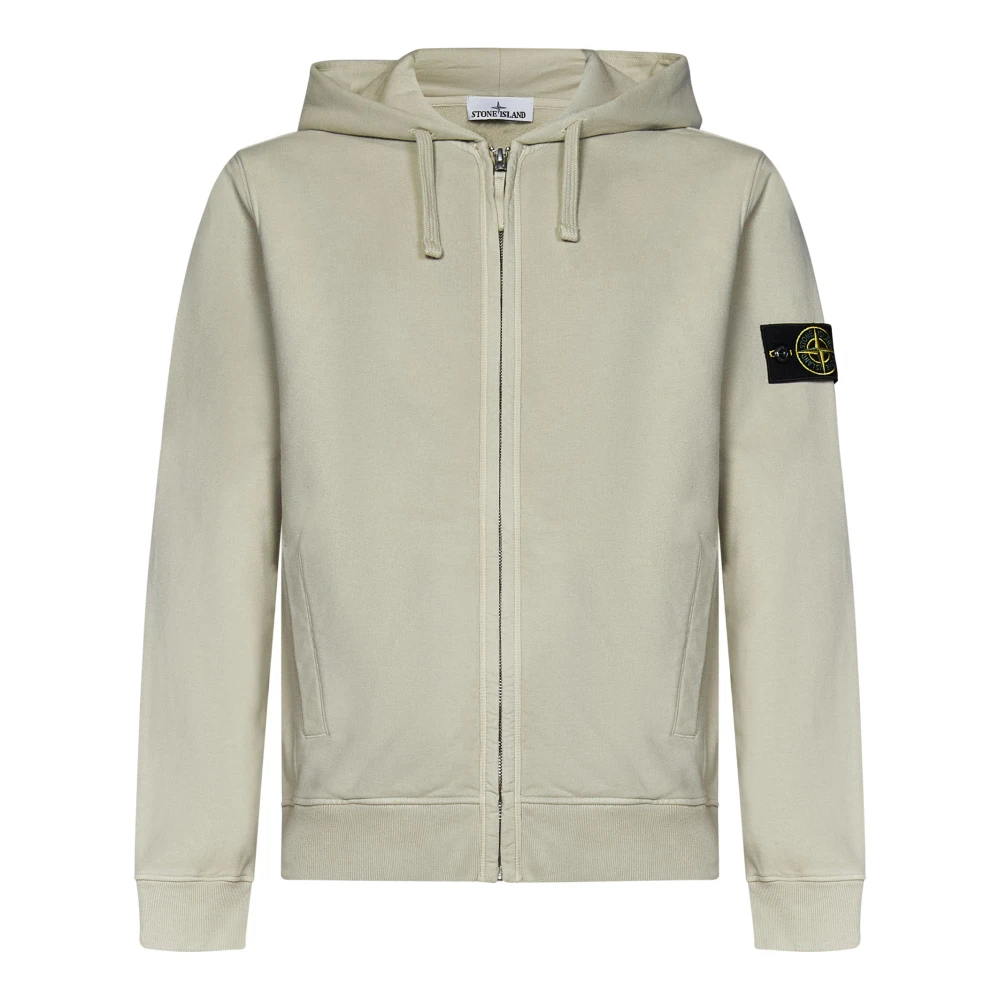 Stone Island Beige Zip-Up Hoodie Aw24 Beige, Herr