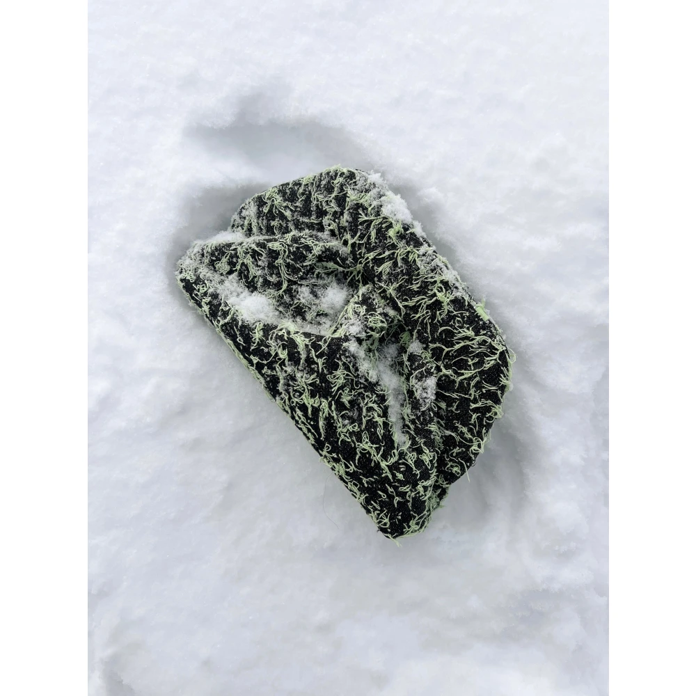 THEMOIRè Frayed Foliage Clutch Tas Vegan Stof Green Dames