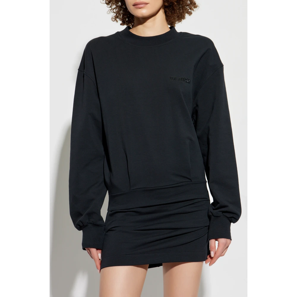 The Attico Jurk met logo Black Dames