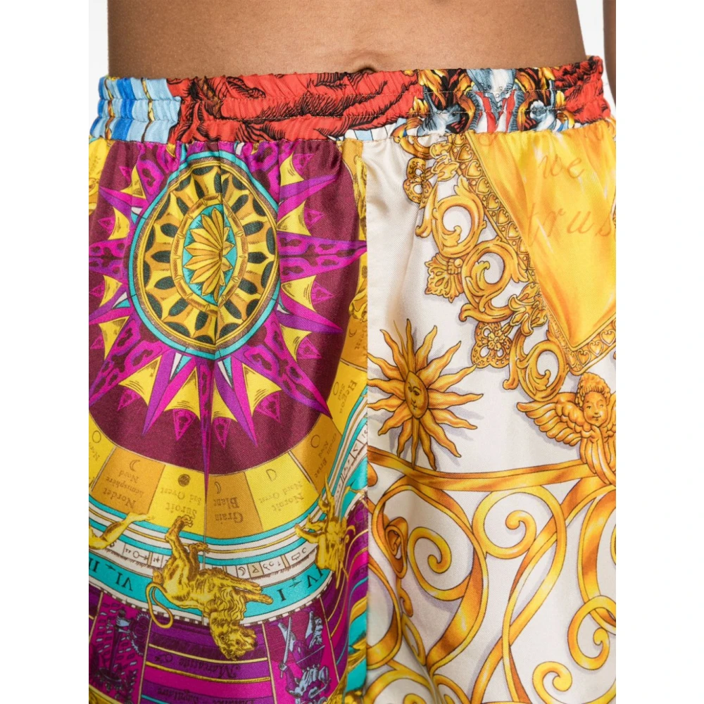 Moschino Multikleur Bedrukte Zijden Shorts Multicolor Dames
