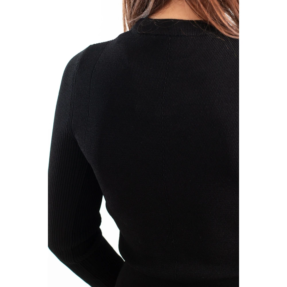 Diesel Geribbelde Metalen Sweater in 9XX Black Dames