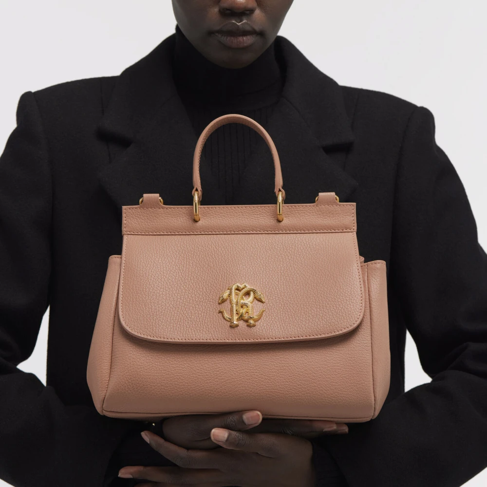 Roberto Cavalli Slange Schoudertas met Kettingriem Brown Dames