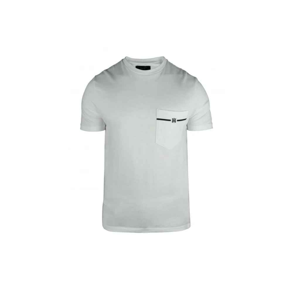 Amiri Wit Katoenen T-Shirt met Zwart Logo White Heren