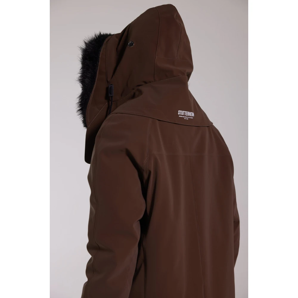 Stutterheim Waterdichte Matte Fishtail Parka Brown Heren