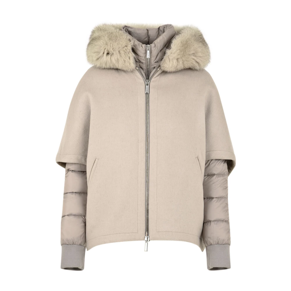 Moorer Kvinno Beige Jackor Dam, S, Nylon, Pegaso Cwr Jacket