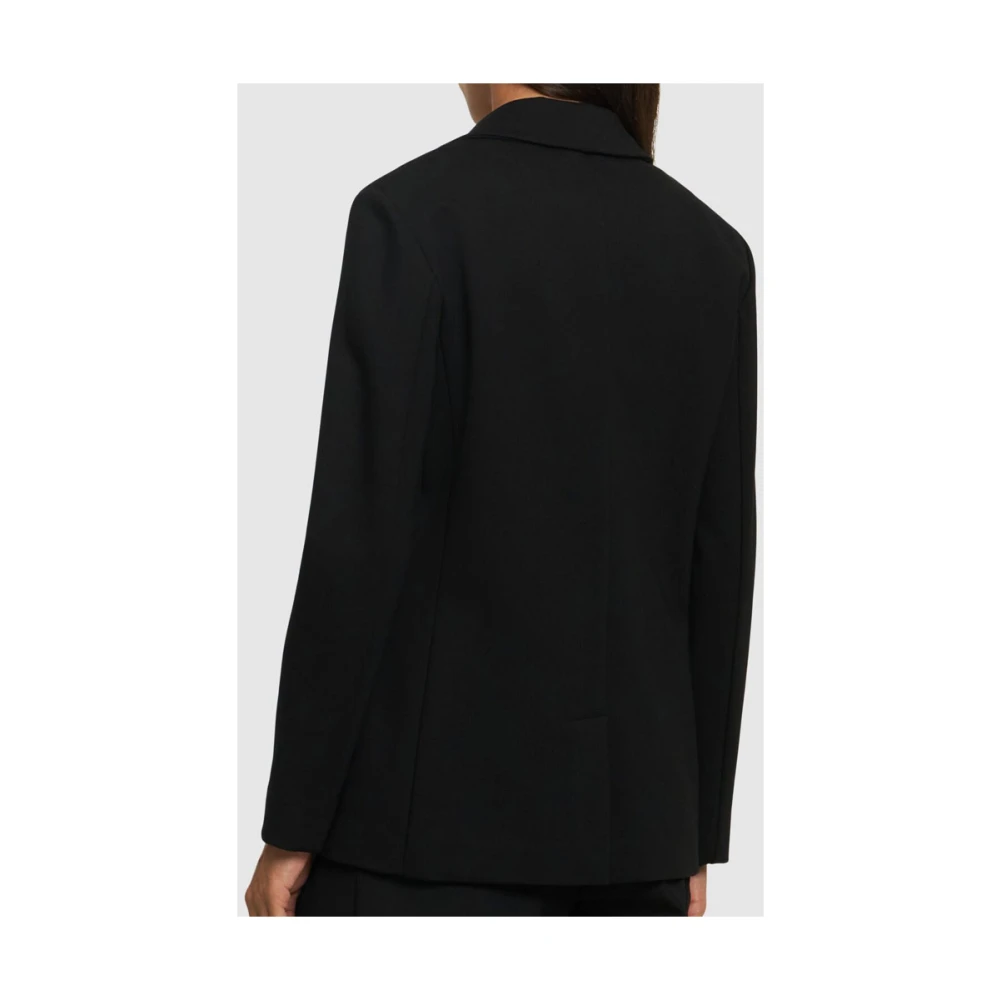 Max Mara Jersey Blazer Zwart Single-Breasted Black Dames