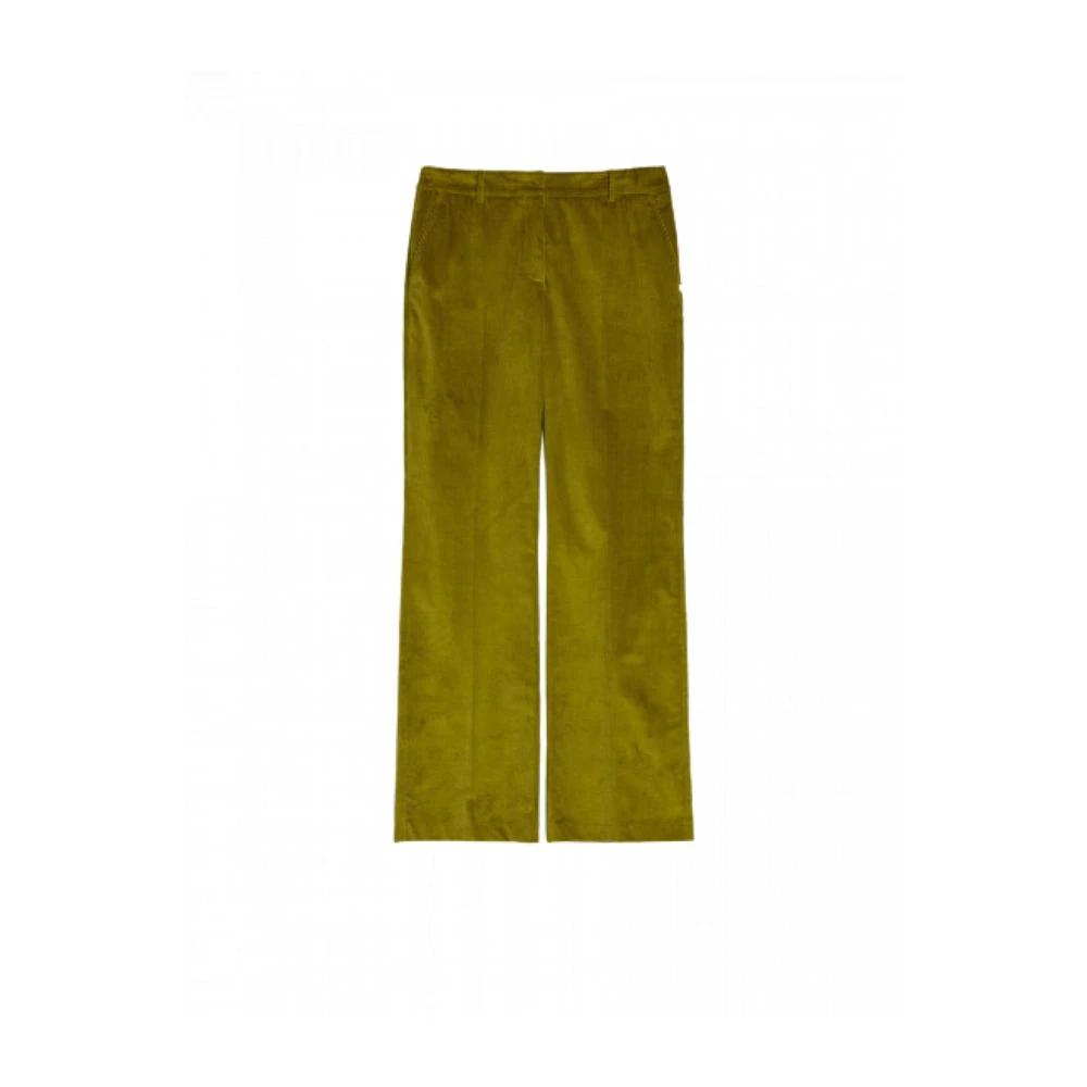 Pennyblack Katoenen ribfluwelen broek Green Dames
