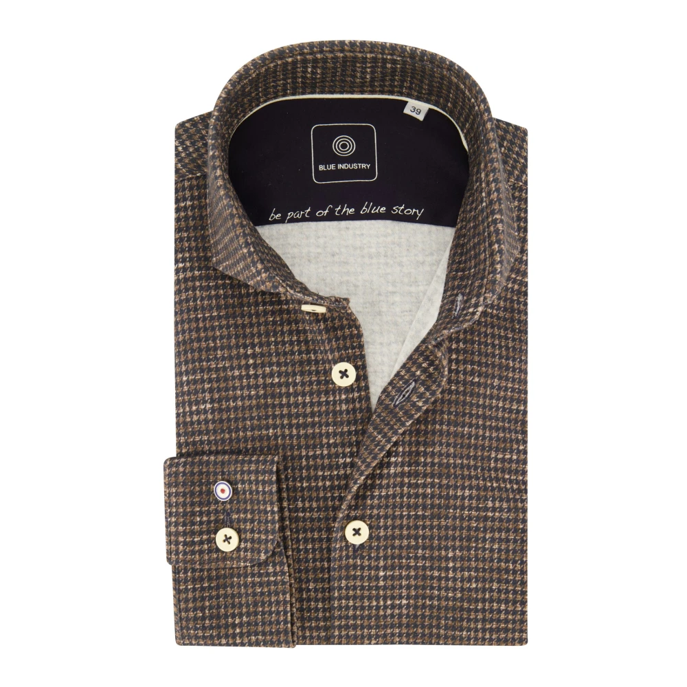 Blue Industry Casual Bruine Overhemd Brown Heren