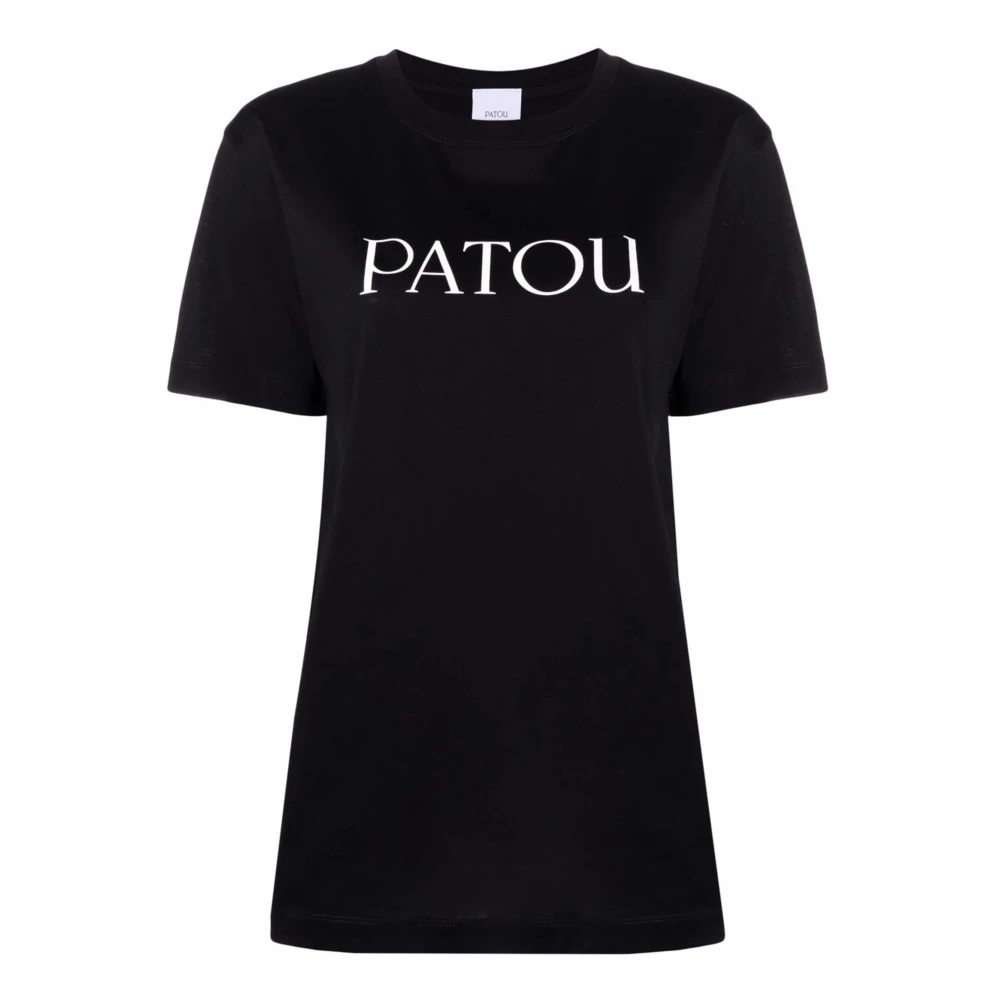 Patou Zwarte Biologisch Katoenen Crewneck T-shirt Black Dames