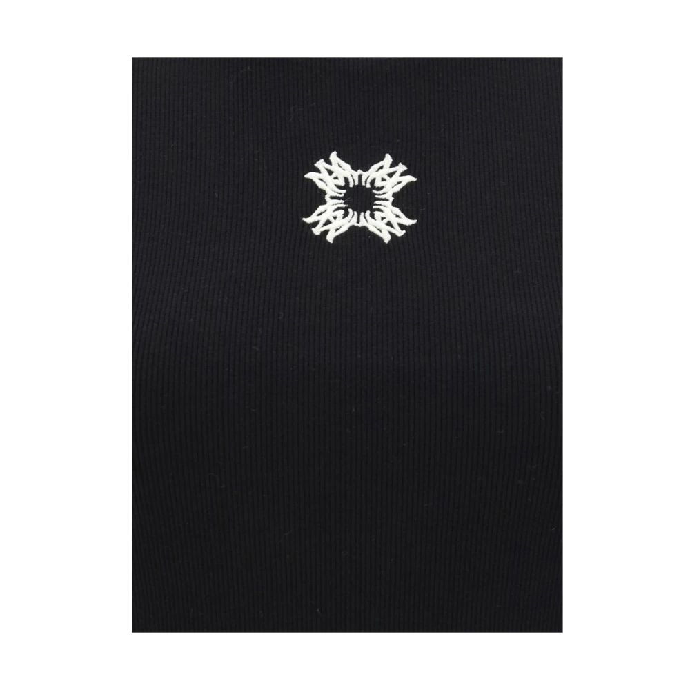 Amiri Baby T-shirt met geborduurd logo Black Dames