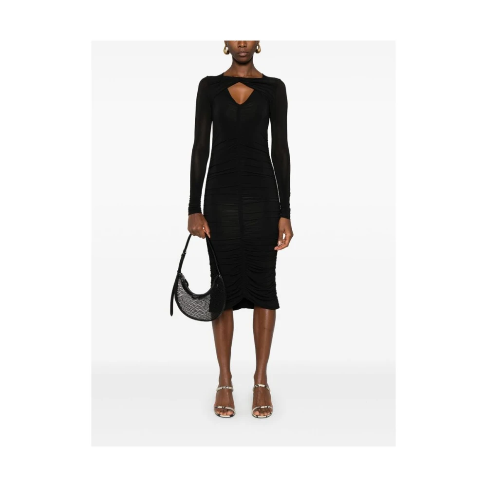 Isabel marant Zwarte Gedrapeerde Twist Jurk Black Dames