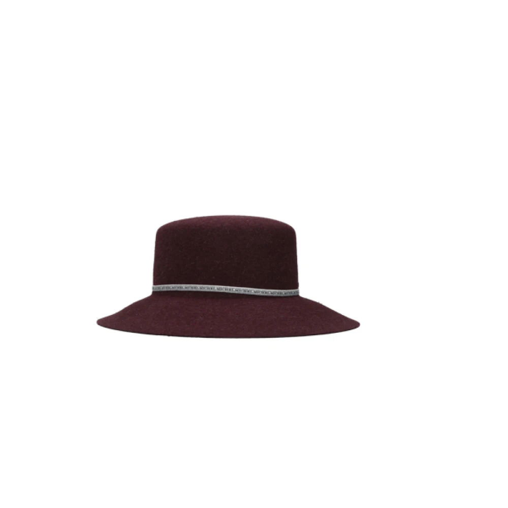 Maison Michel Elegante en verfijnde bordeauxrode vilten hoed Red Dames