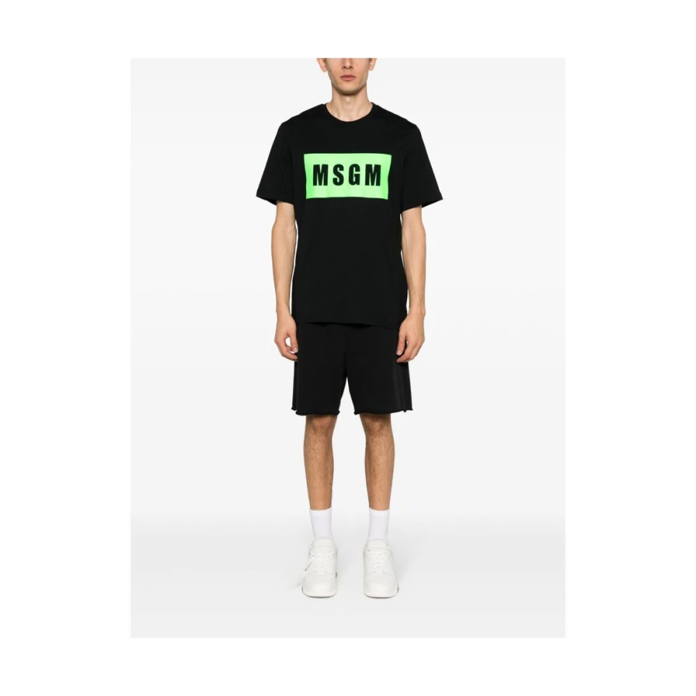 Msgm Logo Print T-shirt Black Heren