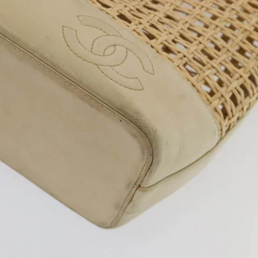 Chanel Vintage Pre-owned Fabric totes Beige Dames
