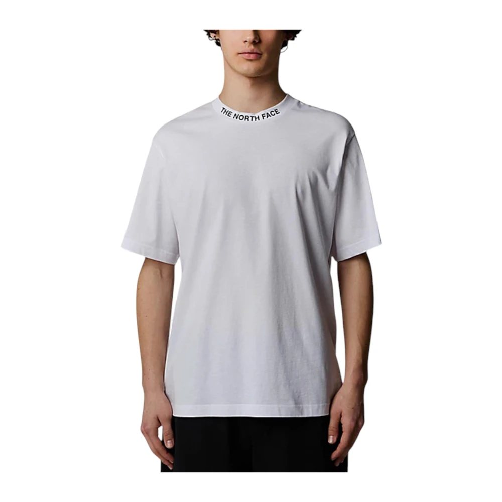 The North Face Geribbelde ronde hals logo T-shirt White Heren